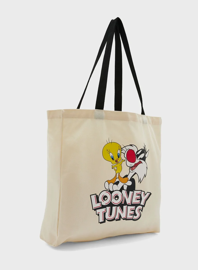 SP Characters Looney Tunes Print Tote Bag