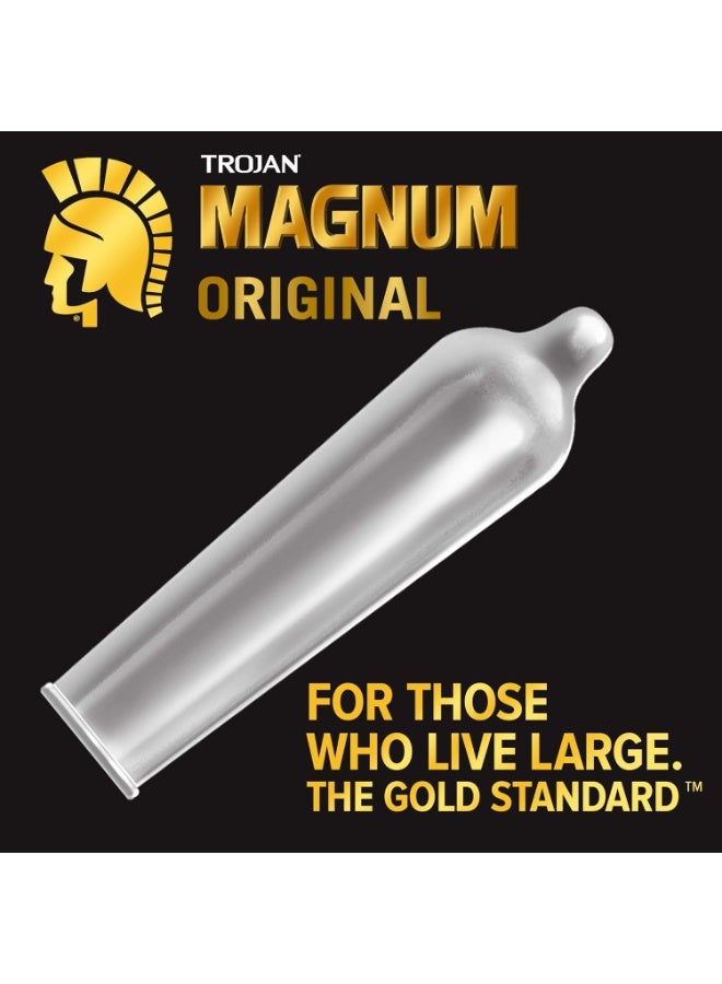 TROJAN Magnum Original Lubricated Latex Condoms 9 Count - Image 3