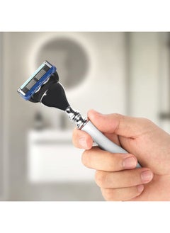 Linkidea Razor Handle, Men's Shaving Razor Replacement Handle, Shaver Handle Compatible with Fusion 5 Proshield & Proglide Blade Refill  - Image 5