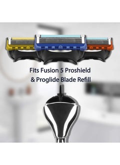 Linkidea Razor Handle, Men's Shaving Razor Replacement Handle, Shaver Handle Compatible with Fusion 5 Proshield & Proglide Blade Refill  - Image 2