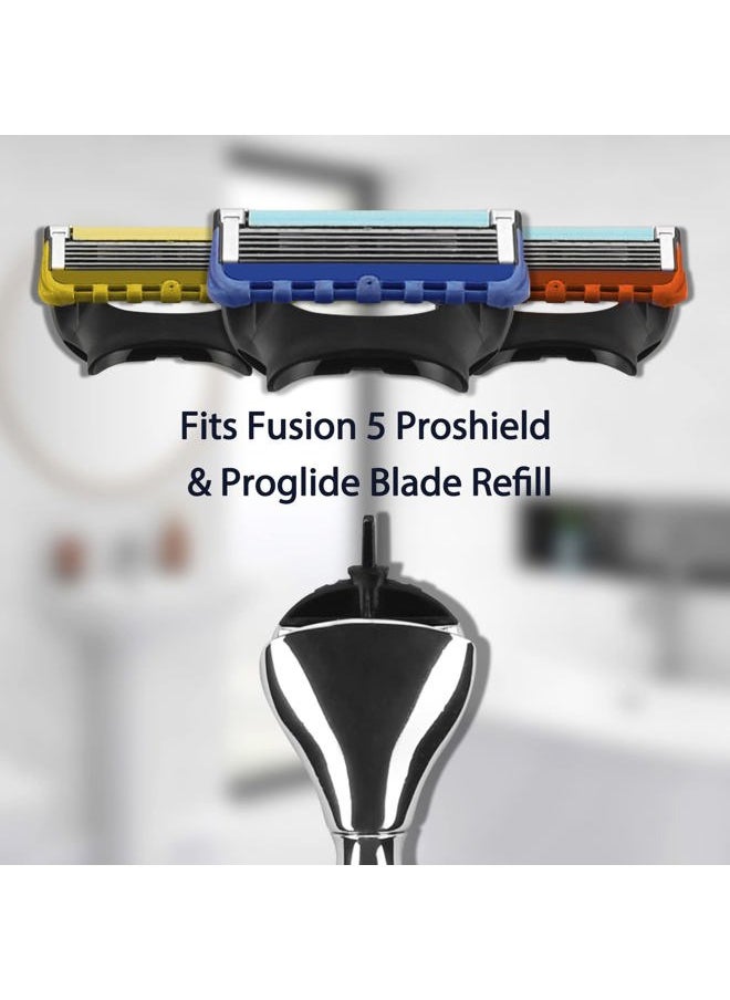 Linkidea - Razor Handle, Men's Shaving Razor Replacement Handle, Shaver Handle Compatible with Fusion 5 Proshield & Proglide Blade Refill - Image 1