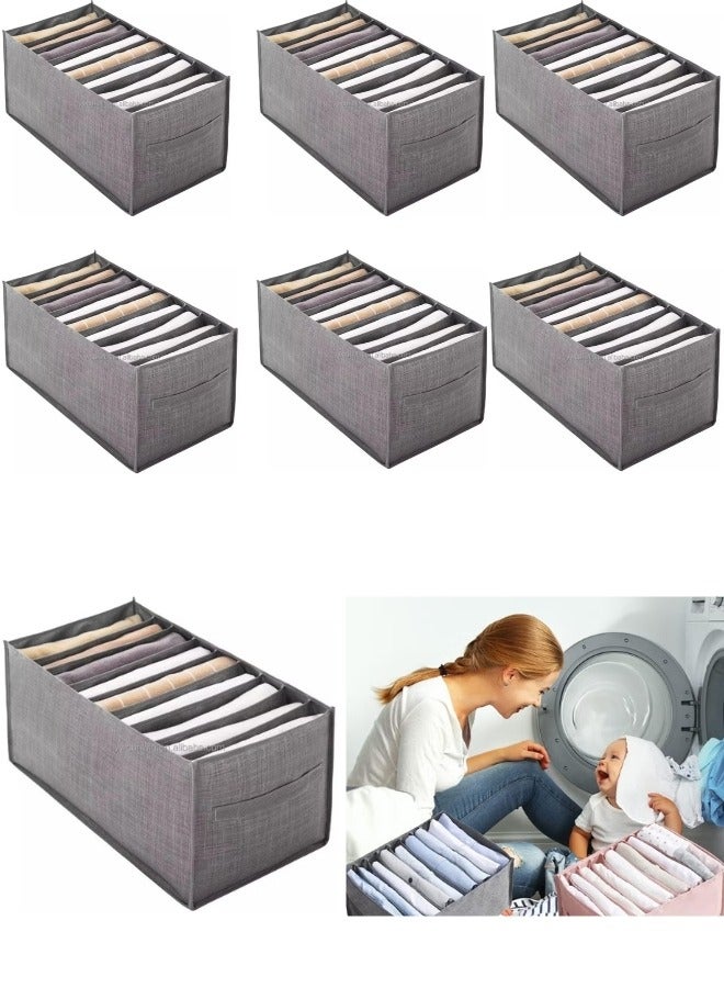 7 Pieces 9 Section Clothes Organizer with Handles, Closet Divider Box for Storage Shirts Jeans Underwear  - Image 1