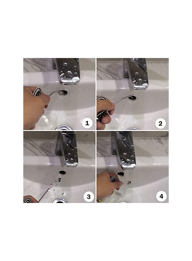 Excefore Tube Cleaning Brushes, Flexible Refrigerator Scrub Brush, Drain Pipe Cleaning Kit Stainless Steel Nylon Flexible Drain Tube Cleaning Brushes for Home Kitchen (2 Pcs) - Image 4