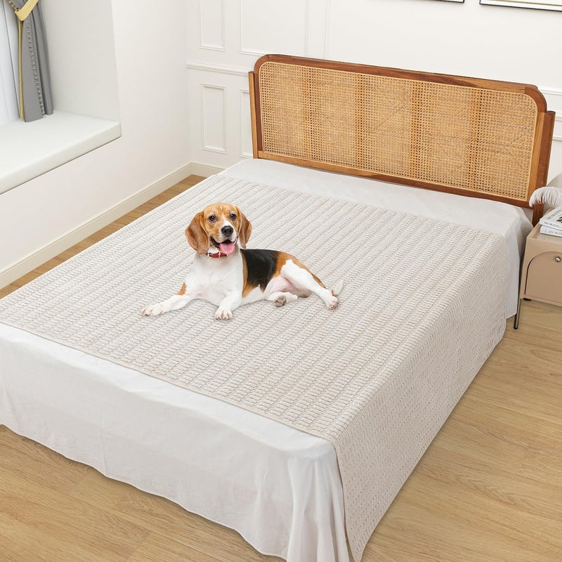Foxdecor Couch Cover Sofa Covers Washable, Dog Bed Cover Couch Covers for 3 Cushion Couch Sofa Pet Friendly, Dog Couch Cover Furniture Covers for Pets.(Cream 58x82 inch) - Image 2