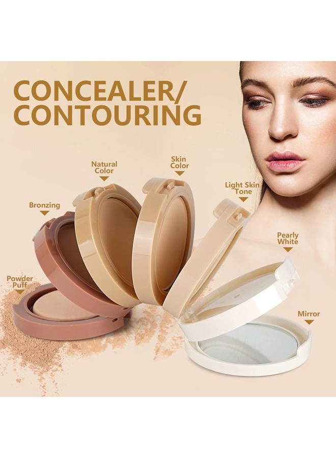 FantasyDay 5 Colors Long-Lasting Lightweight Multi-layer Matte Loose Setting Powder Pressed Face Makeup Concealing Shading Powder Foundation for All Skin Tones, Minimizes Fine Lines & Imperfections - Image 5