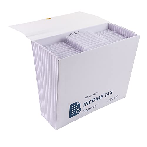 Smead All-in-One Income Tax Organizer, 12 Pockets, Flap and Cord Closure, Letter Size, Navy/White (70660) - Image 4