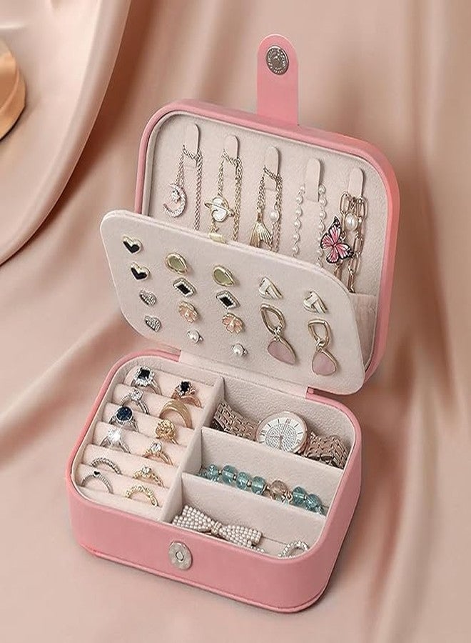 LARYNX PU Leather jewellery Box for Earring, Rings, Necklace Jewelry Holder Organizer Case, Gifts for Girls Women,Portable Storage Box Case with Dividers Container (1 Pcs) - Image 2