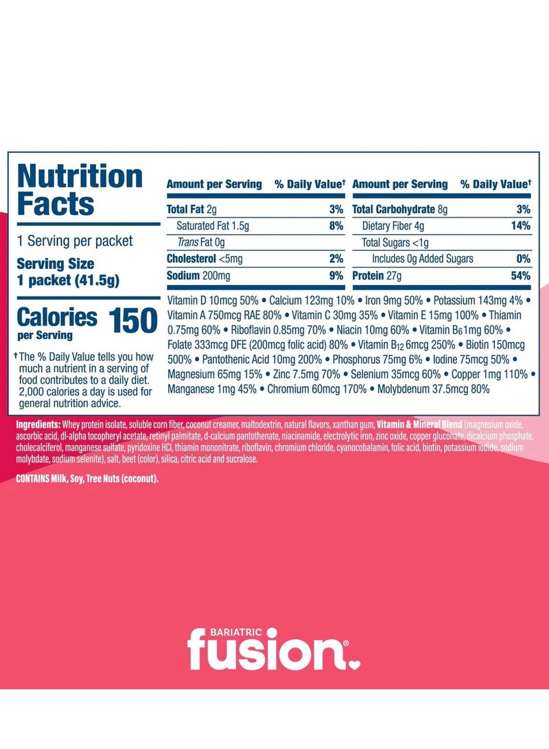 Bariatric Fusion Strawberry High Protein Meal Replacement - Single Serve Packet 42.1  - Image 3