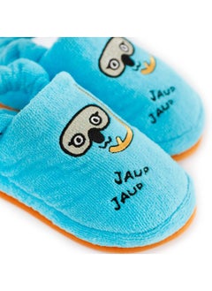 Milk&Moo Milk&Moo Kids Slippers, %100 Cotton, Bath House Sleepers For Kids, Non Slip Soft Sole, With Elastic Band, Lightweight, Breathable, Designed For Indoor Use, For Boys and Girls, 5-6 Years Old  - Image 1