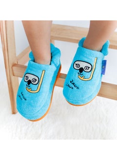 Milk&Moo Milk&Moo Kids Slippers, %100 Cotton, Bath House Sleepers For Kids, Non Slip Soft Sole, With Elastic Band, Lightweight, Breathable, Designed For Indoor Use, For Boys and Girls, 5-6 Years Old  - Image 4