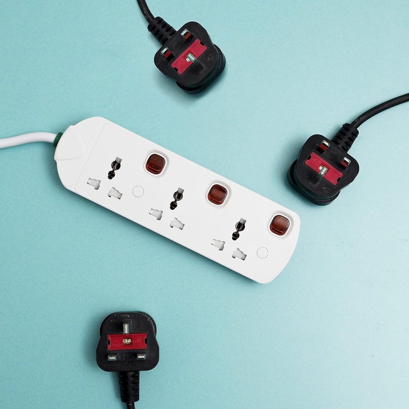 Extension Cord with Individual Switches & Indicator, Multi-Plug Socket, Surge Protection, Heavy-Duty Extension Cord for Home & Office (2-WAY, 5-MTR) - Image 4