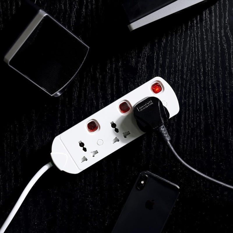 Extension Cord with Individual Switches & Indicator, Multi-Plug Socket, Surge Protection, Heavy-Duty Extension Cord for Home & Office (2-WAY, 5-MTR) - Image 3