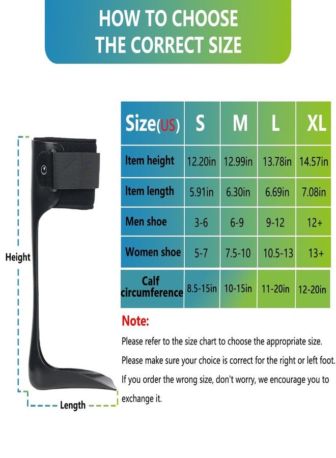 Komzer AFO Drop Foot Brace, Medical Ankle Foot Orthosis, Lightweight Foot Support Stabilizer, Drop Foot Postural Correction Brace for Men and Women (M-Right) - Image 4