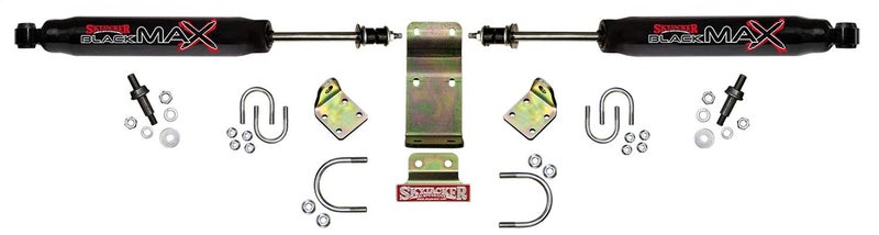 Skyjacker 8203 Dual Steering Stabilizer Kit Includes Steering Dampers Mounting Brackets for Jeep Wrangler JK Black