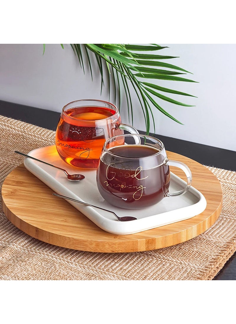 PEROTTI Costa Morning Set of 2 Glass Mugs 400 ml  - Image 2