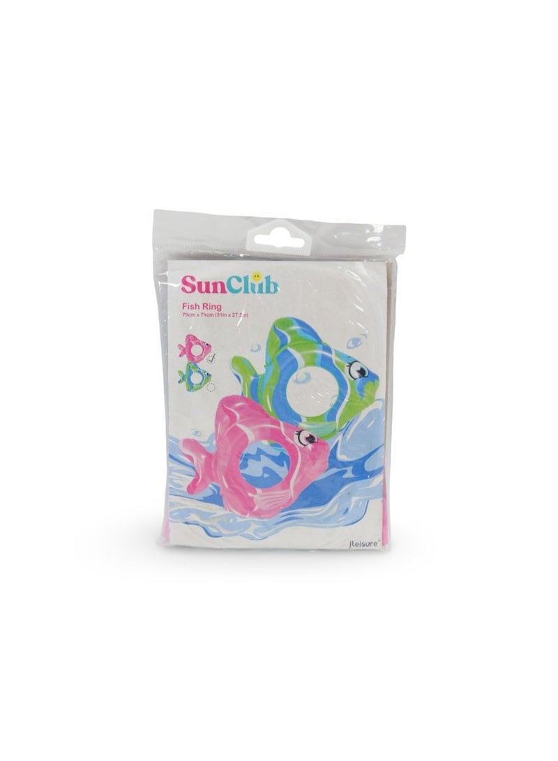 Sun Club Fish Inflatable Ring 79cm x 71cm – Fuchsia - Image 1