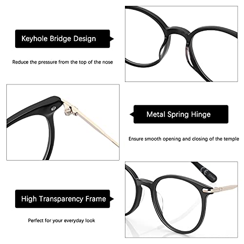 ZENOTTIC Round Optical Glasses Transparent Frame Clear Lens Eyewear Non-prescription Eyeglasses for Women - Image 5