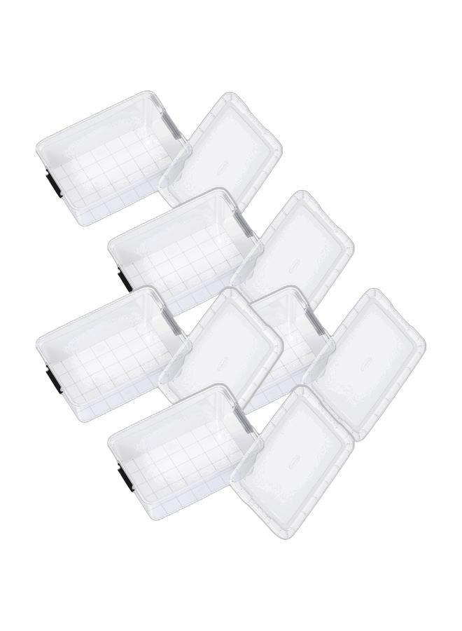 Cosmoplast صندوق تخزين بلاستيكي شفاف سعة 13 لتر مع غطاء قابل للقفل (عبوة من 5) - Image 1