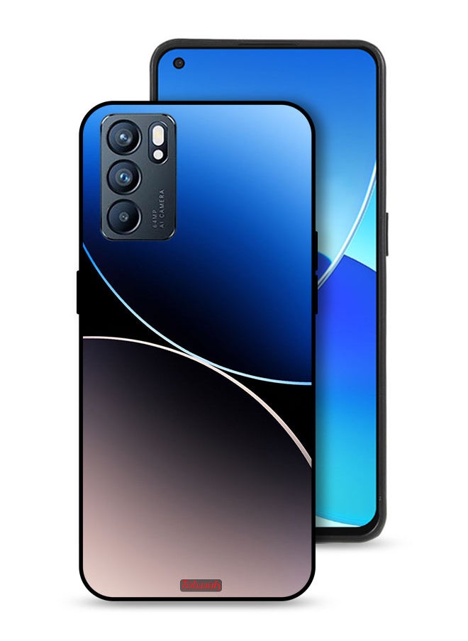 Tolwak Oppo Reno6 5G Protective Case Cover Curve Lines Pattern  - Image 1