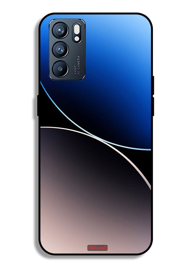 Tolwak Oppo Reno6 5G Protective Case Cover Curve Lines Pattern  - Image 2