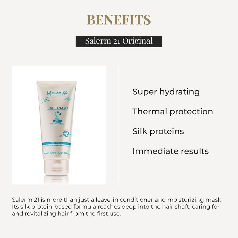 Salerm Cosmetics 21 Silk Protein Leave In Conditioner White  100 Ml - Image 2