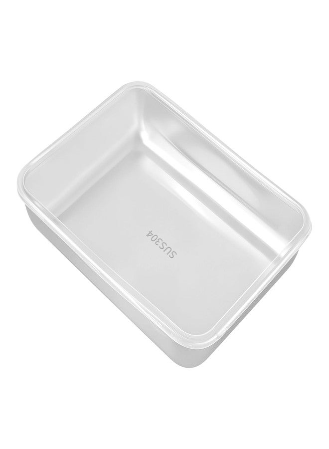 مجموعة سينجون من 8 حاويات تخزين طعام من الفولاذ المقاوم للصدأ، حاويات معدنية لتحضير الوجبات مع أغطية، صندوق غداء قابل للتكديس للنزهات والسفر والعمل - Image 4