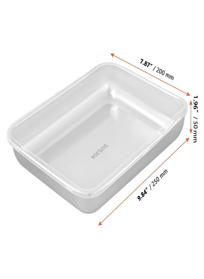 مجموعة سينجون من 8 حاويات تخزين طعام من الفولاذ المقاوم للصدأ، حاويات معدنية لتحضير الوجبات مع أغطية، صندوق غداء قابل للتكديس للنزهات والسفر والعمل - Image 2