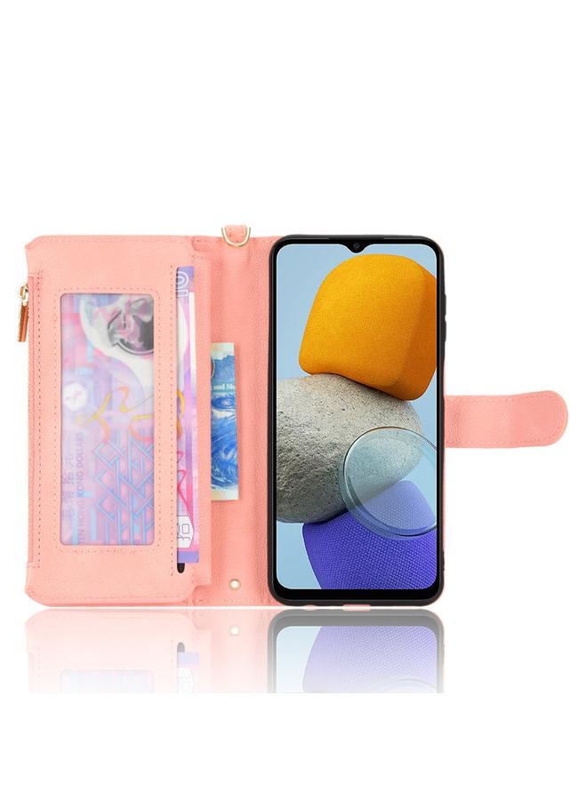 اس-توب جراب لهاتف Samsung Galaxy M23 5G / F23 5G جراب هاتف جلدي بسحاب من نسيج الليتشي - Image 3