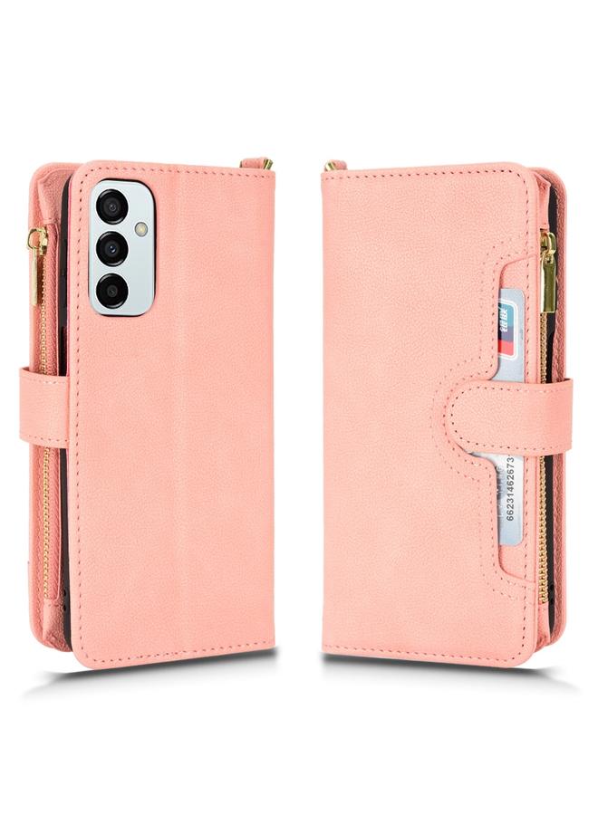 اس-توب جراب لهاتف Samsung Galaxy M23 5G / F23 5G جراب هاتف جلدي بسحاب من نسيج الليتشي - Image 2