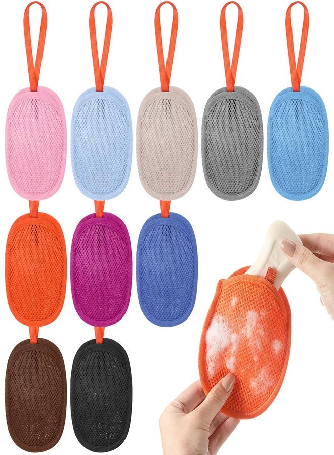 Ferrochef 10 Pcs Mesh Soap Saver Bags Colorful Exfoliation Bar Lathering Soap Pouches Double Sided Pocket Bags for Rich Lather Body Face Cleaning - Image 1