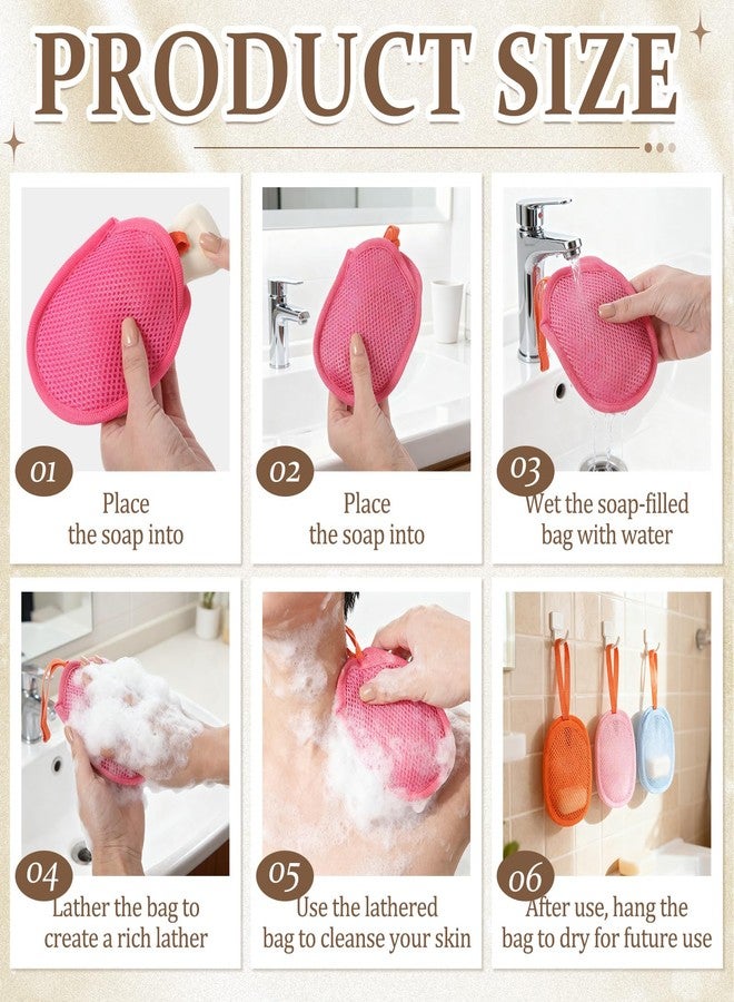 Ferrochef 10 Pcs Mesh Soap Saver Bags Colorful Exfoliation Bar Lathering Soap Pouches Double Sided Pocket Bags for Rich Lather Body Face Cleaning - Image 4