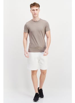 Blank Essentials Men Brand Logo Basic Shorts, Off White  - Image 4