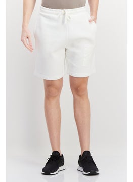 Blank Essentials Men Brand Logo Basic Shorts, Off White  - Image 1