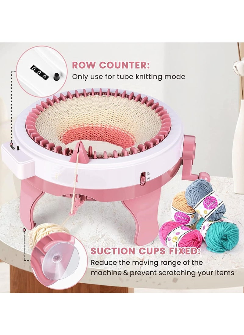 Generic - 48 Needles Knitting Machine With Row Counter And Plain Tube Weave Conversion Key Efficiently DIY Scarf Hat Sock - Image 1