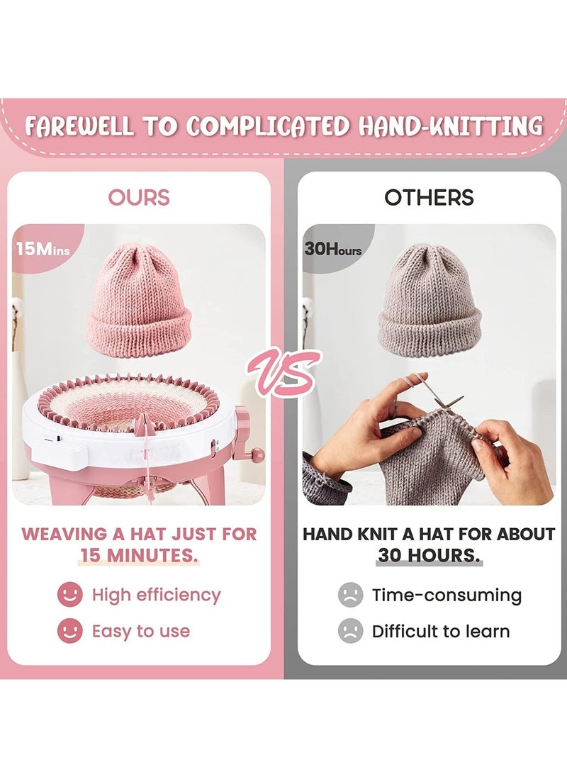 Generic - 48 Needles Knitting Machine With Row Counter And Plain Tube Weave Conversion Key Efficiently DIY Scarf Hat Sock - Image 1