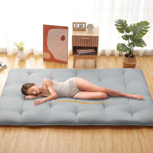 Deevine Craft Quilt Cotton Floor Bed Mattress, Foldable,Rollable Movable Single Bed Comfort Gadda 1 Sleeping Capacity, S Quilted Design (Light Grey, Single Bed 72X36X5 Inches) - Image 2