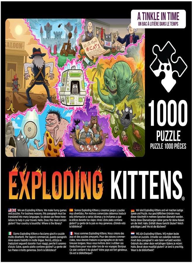 Exploding Kittens Tinkle in Time Jigsaw Puzzle by Exploding Kittens - 1000 Pieces Jigsaw Puzzle for Adults, Teens, and Kids - Cat Puzzle, Funny Puzzle, Art Puzzle - Image 3