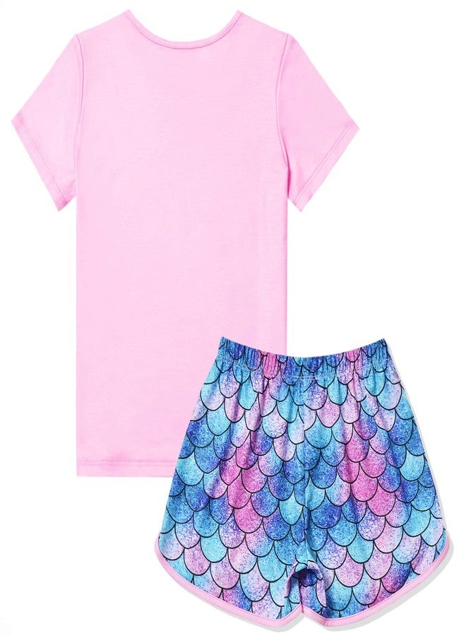 QPANCY Mermaid Pjs Matching Dolls&Girls Pajama Sets Cotton for American Girls,Size 6 7 - Image 3