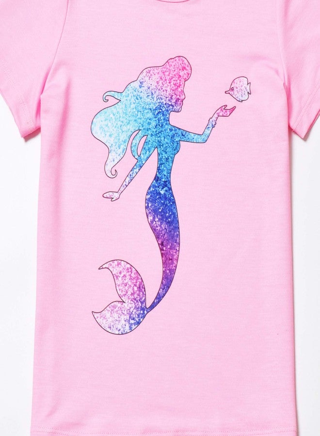 QPANCY Mermaid Pjs Matching Dolls&Girls Pajama Sets Cotton for American Girls,Size 6 7 - Image 4