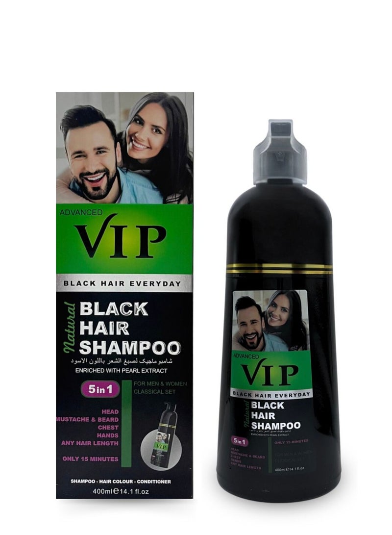 VIP Hair colour shampoo 5 in 1 Black - Image 1