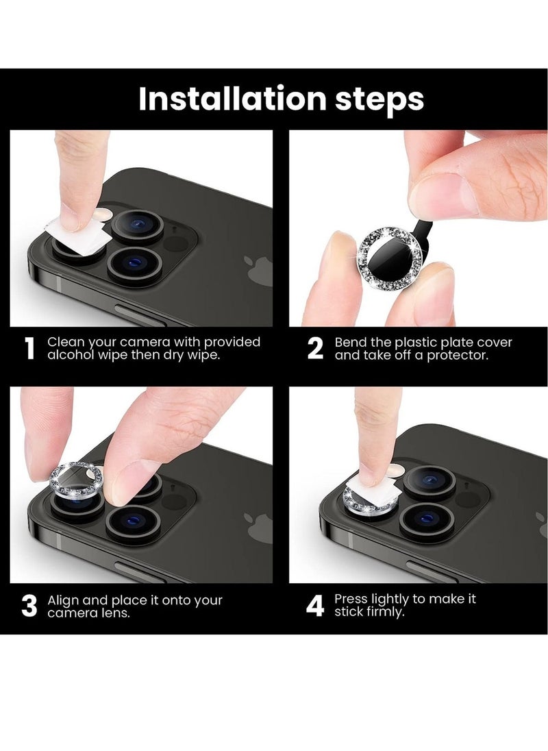 Raxoom iPhone 13 Pro Max Camera Lens Protector, 9H Tempered Glass Camera Cover Screen Protector Metal Individual Ring - Image 5