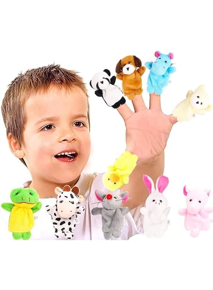 مجموعة من 10 دمى أصابع - دمى حيوانات قطيفة ناعمة للأطفال، تشكيلة من الدمى القطيفة الصغيرة للأولاد والبنات، هدايا للحفلات والعروض ووقت اللعب والمدارس - Image 3