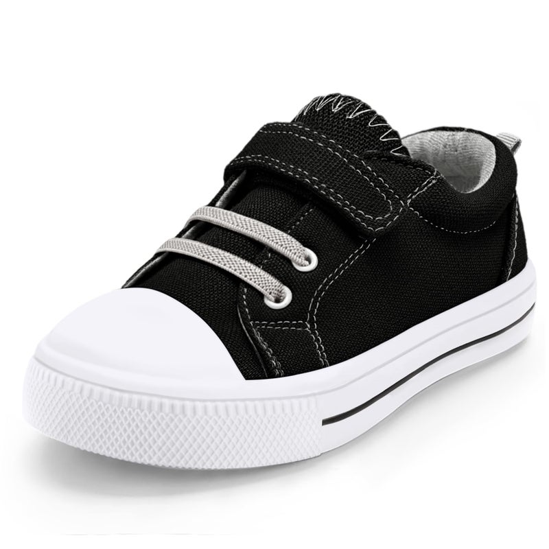 K KomForme Toddler Shoes Boys Girls Canvas Sneakers, Size 6 Toddler, Black