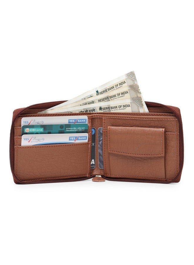 TnW Womens Girls PU Leather Multipurpose Zip Wallet Card Holder Purse Clutch (Tan) - Image 4