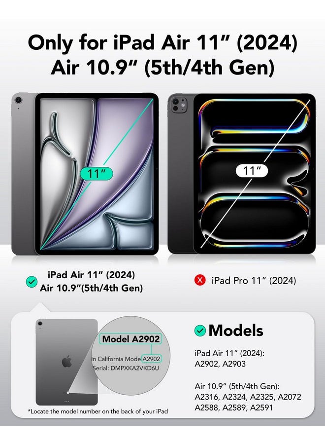 اي اس ار حافظة ESR لجهاز iPad Air 11 بوصة M2 (2024)، حافظة iPad Air الجيل السادس/الخامس/الرابع (2024/2022/2020)، حافظة ذكية ثلاثية الطي مع مشبك، تدعم قلم رصاص Pro/شحن USB-C، سلسلة Ascend، أسود  - Image 2