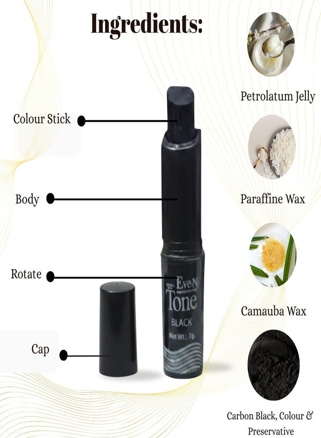 EVE-N Original EVE-N Tone Natural Tone Temporary Hair Touch Up Dye Stick, 7gm Black Colour (Pack of 1) - Image 3