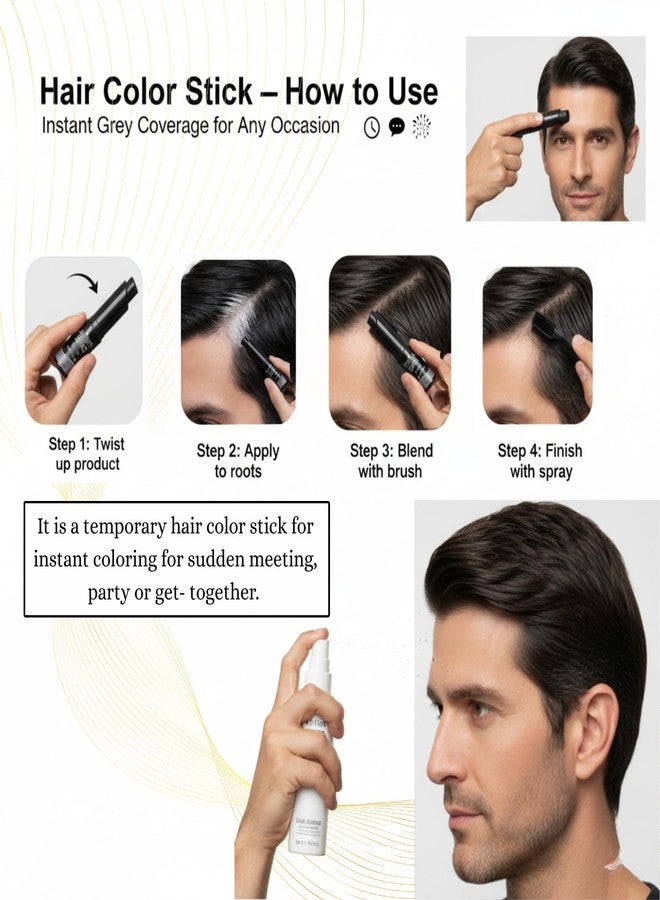 EVE-N Original EVE-N Tone Natural Tone Temporary Hair Touch Up Dye Stick, 7gm Black Colour (Pack of 1) - Image 4