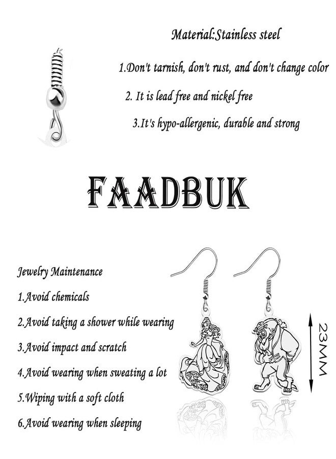 FAADBUK أقراط تجميلية من FAADBUK، هدية لمحبي الأميرات، هدايا مستوحاة من أفلام الرسوم المتحركة (أقراط تجميلية) - Image 2
