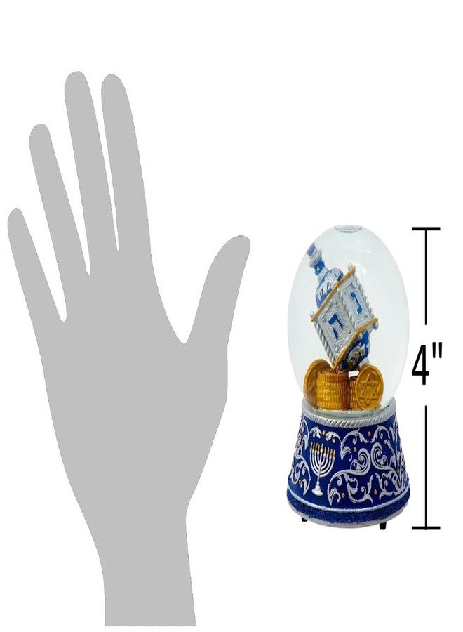 The Bridge Collection 100mm Hanukkah Gelt and Dreidel Snow Globe - Jewish Hanukkah Snow Globe - Festival of Lights Musical Snow Globe - Image 2