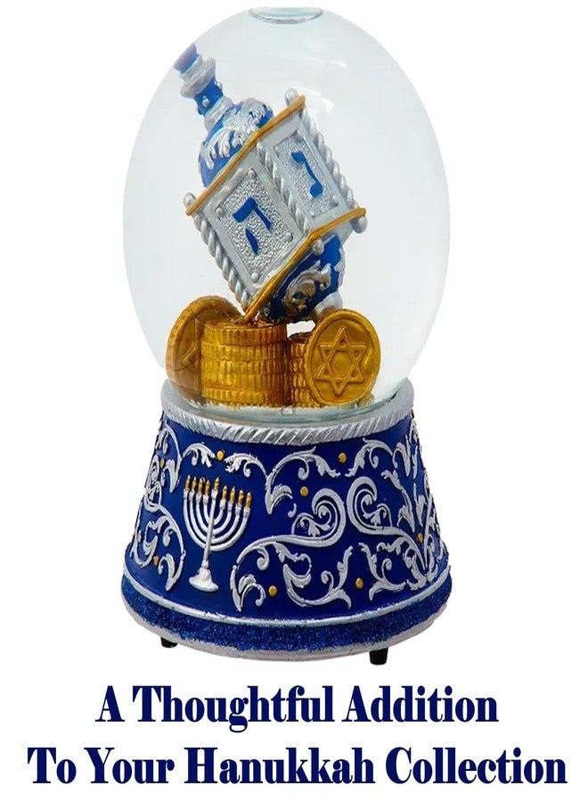 The Bridge Collection 100mm Hanukkah Gelt and Dreidel Snow Globe - Jewish Hanukkah Snow Globe - Festival of Lights Musical Snow Globe - Image 4
